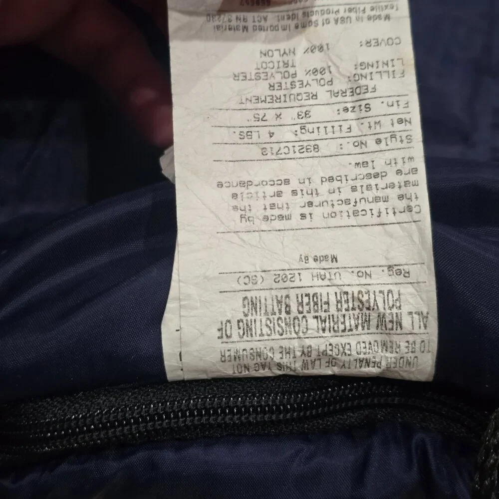 Coleman Brazos sleeping bag 20-30 degrees‎ navy blue roll up lined